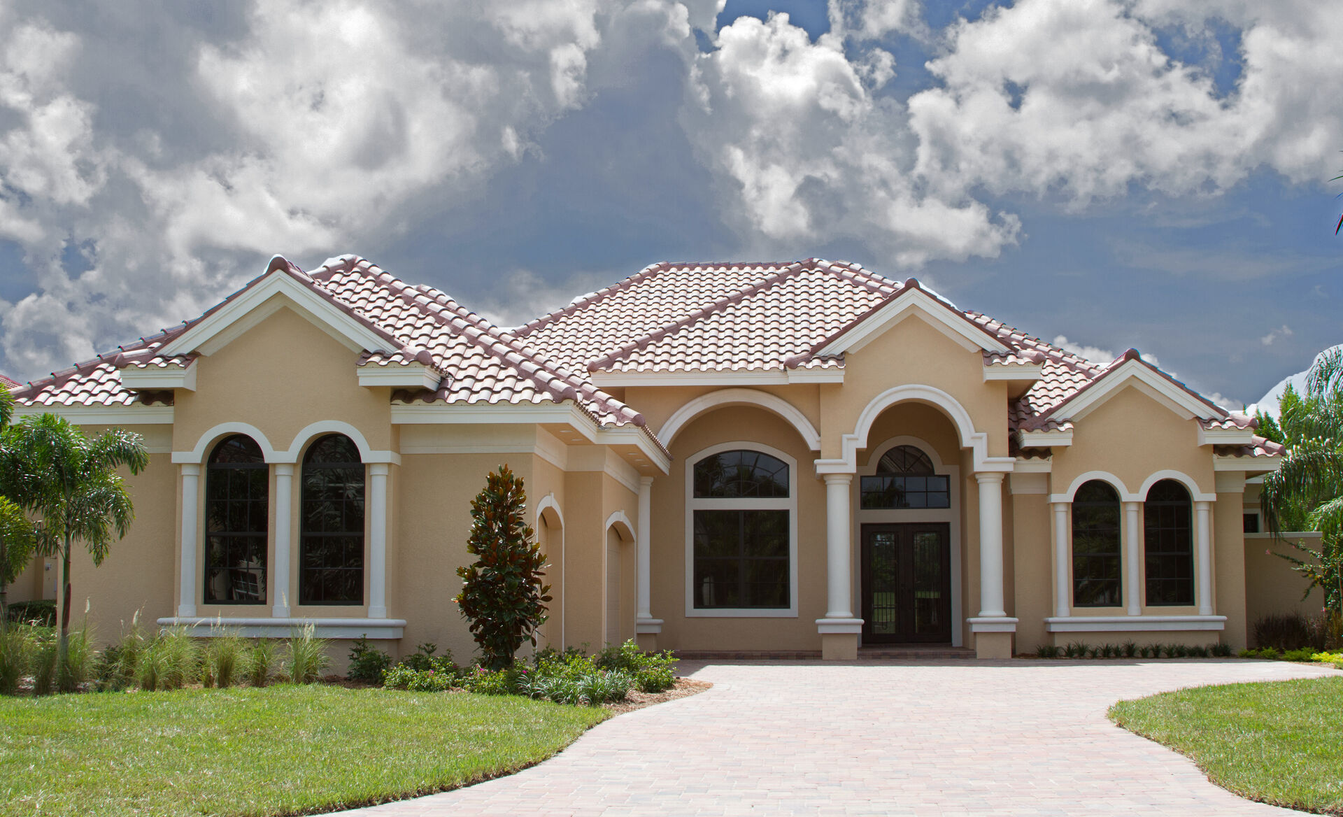 Custom Mediterranean-style home built by Orange River Construction